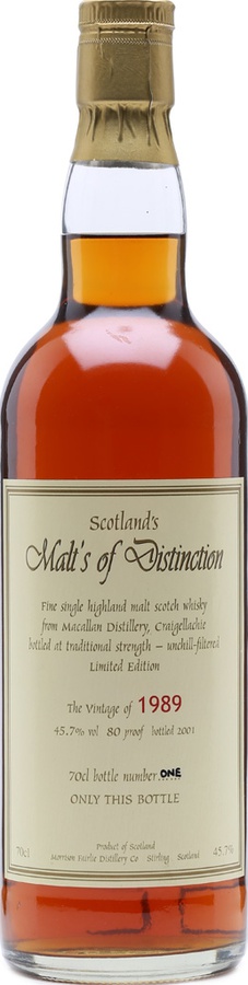 Macallan 1989 MFD Scotland's Malt's of Distinction 45.7% 700ml