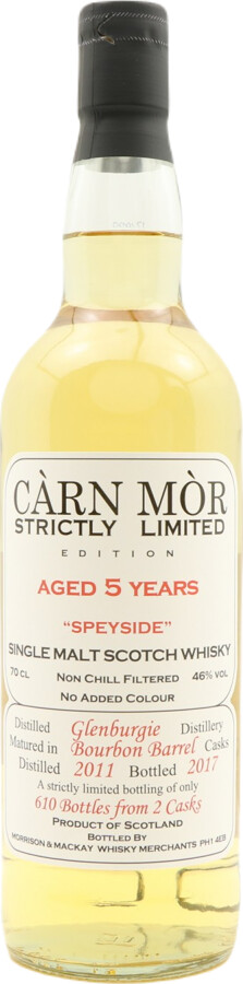 Glenburgie 2011 MMcK Carn Mor Strictly Limited Edition 5yo Bourbon Barrels 46% 700ml
