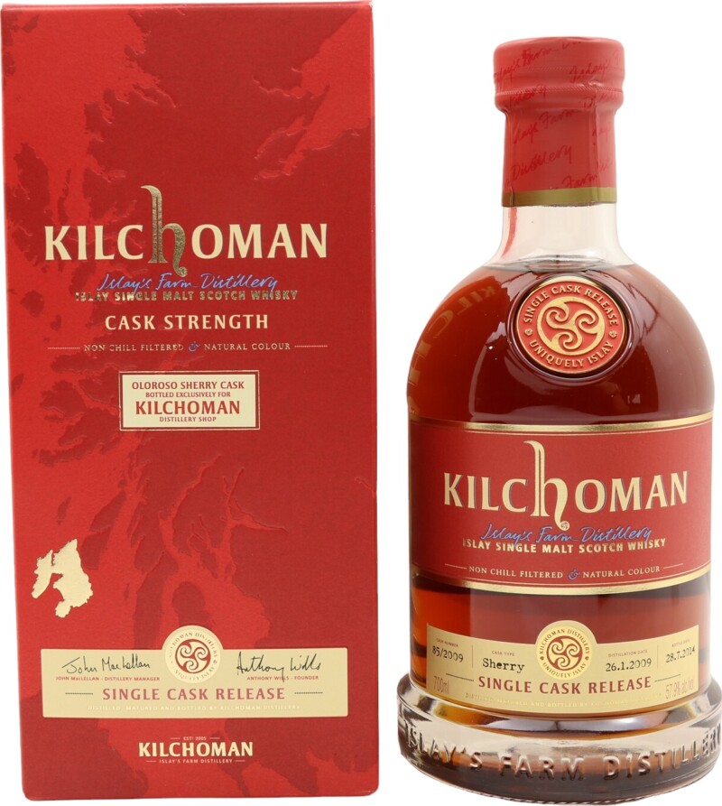 Kilchoman 2009 Single Cask for Distillery Shop 5yo Oloroso sherry cask 85/2009 57.9% 700ml