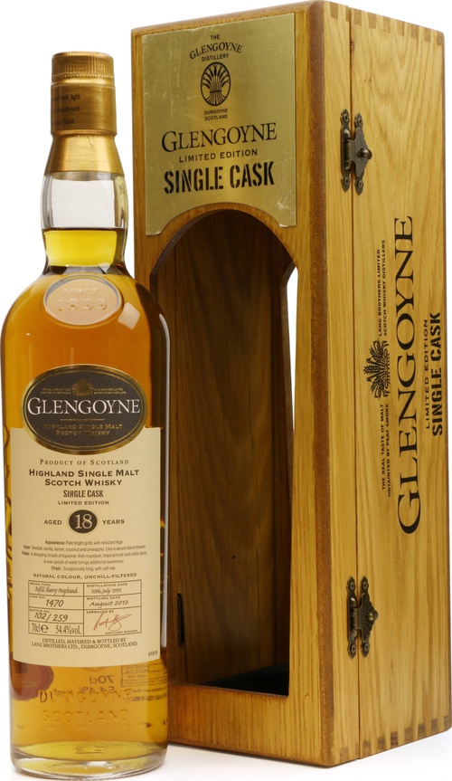 Glengoyne 1995 Single Cask Limited Edition Refill Sherry Hogshead #1470 54.4% 700ml