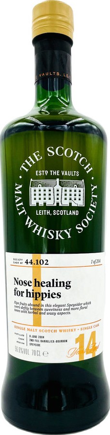 Craigellachie 2004 SMWS 44.102 Nose healing for hippies 2nd Fill Ex-Bourbon Barrel 56.6% 700ml