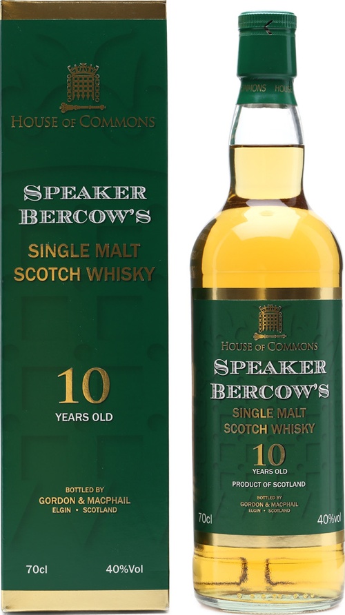 House of Commons 10yo Speaker Bercow's GM Single Malt Scotch Whisky 40% 700ml
