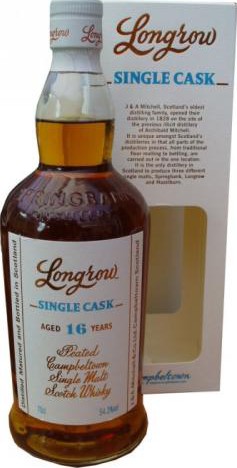 Longrow Single Cask Peated Campbeltown Single Malt Scotch Whisky 16yo Fresh Sherry Hogshead Pacific Edge Wine & Spirits 50.3% 750ml