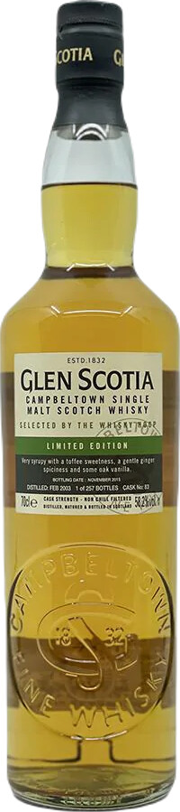 Glen Scotia 2003 Limited Edition #83 The Whisky Hoop Exclusive 58.2% 700ml