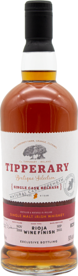 Tipperary 2008 Single Cask Release Red Wine Finish RC00096 59% 700ml