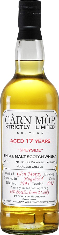 Glen Moray 1995 MMcK Carn Mor Strictly Limited Edition 2 Sherry Hogsheads 46% 700ml