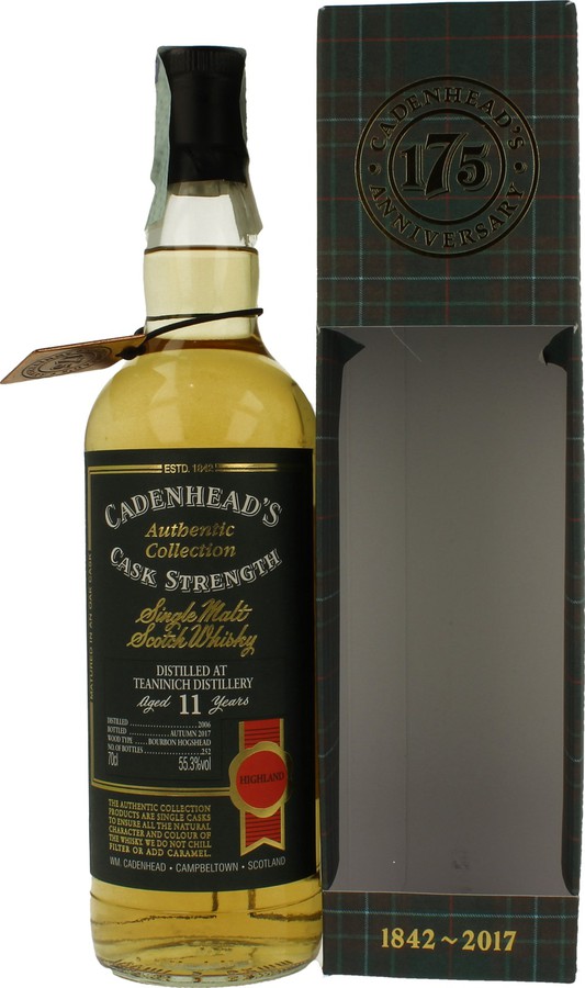 Teaninich 2006 CA Authentic Collection 175th Anniversary Bourbon Hogshead 55.3% 700ml