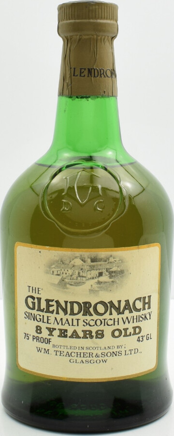 Glendronach 8yo Dumpy Green Bottle Teacher's 43% 750ml