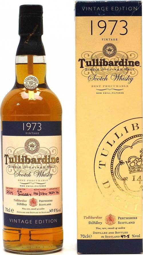 Tullibardine 1973 Vintage Edition Ex-Sherry Cask #2519 47.5% 700ml