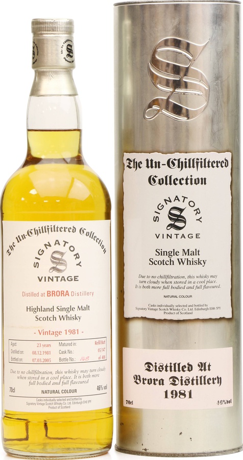 Brora 1981 SV The Un-Chillfiltered Collection Refill Butt 05/372 46% 700ml