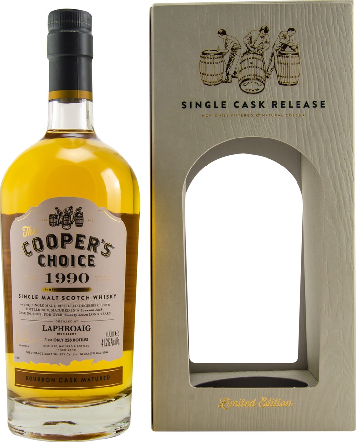 Laphroaig 1990 VM The Cooper's Choice Bourbon Cask #10871 41.2% 700ml