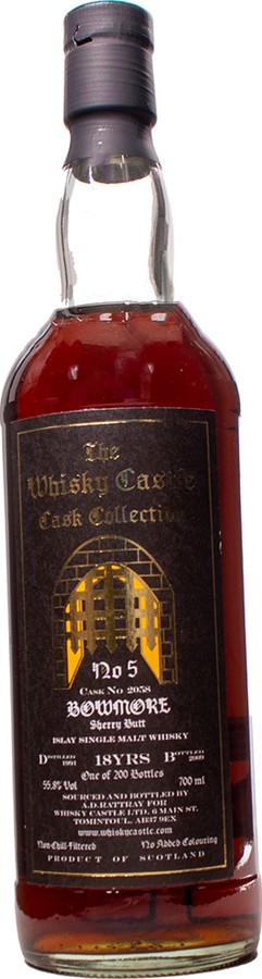 Bowmore 1991 DR for Castle Collection #5 1st Fill Sherry Butt #2058 55.8% 700ml