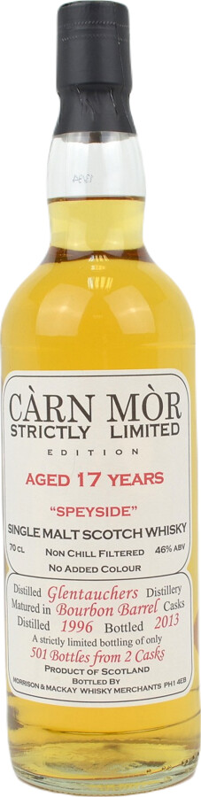 Glentauchers 1996 MMcK Carn Mor Strictly Limited Edition Bourbon Barrels 46% 700ml