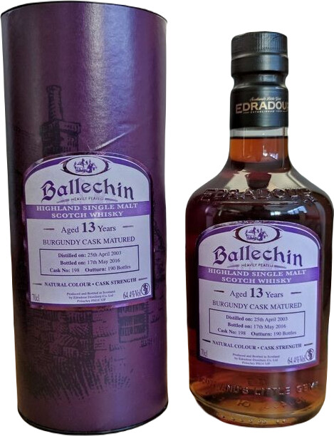 Ballechin 2003 Distillery Exclusive Burgundy Cask #198 64.4% 700ml