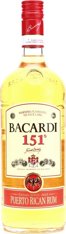 Bacardi 151 Proof 75.5% 1000ml