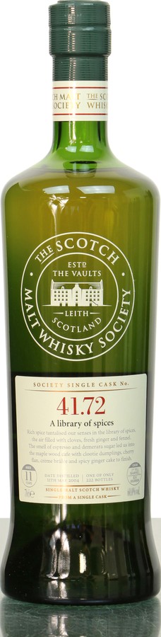 Dailuaine 2004 SMWS 41.72 a library of spices 1st Fill Ex-Bourbon Barrel 60% 700ml