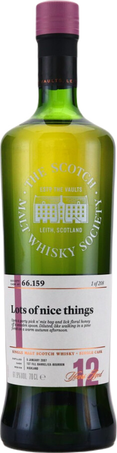 Ardmore 2007 SMWS 66.159 Lots of nice things 1st Fill Ex-Bourbon Barrel 61.9% 700ml