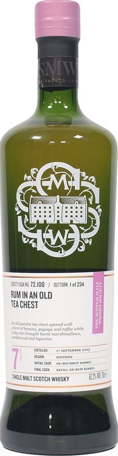 Miltonduff 2013 SMWS 72.100 Rum in an old tea chest 62.2% 700ml