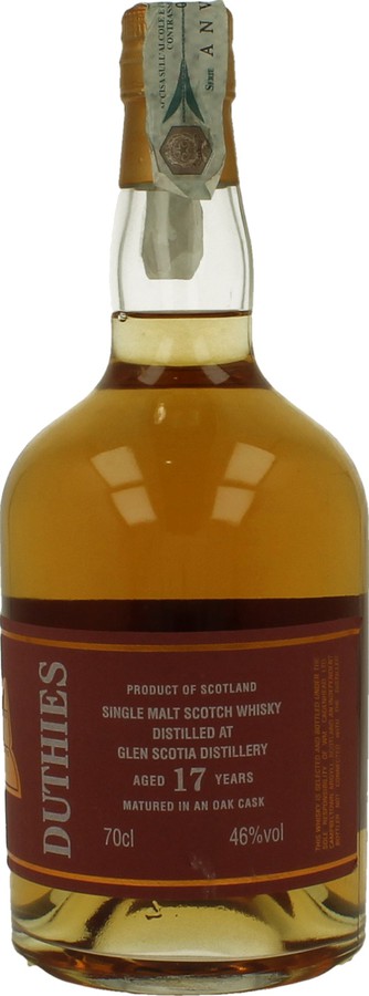 Glen Scotia 17yo CA Duthies 46% 700ml