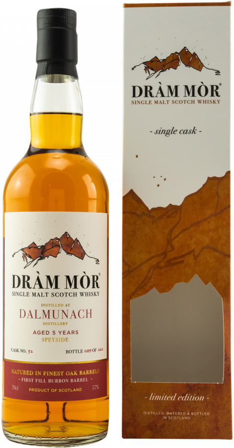 Dalmunach 5yo DMor 1st Fill Ex-Bourbon Barrel #52 57% 700ml