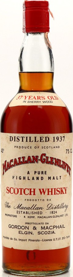Macallan 1937 GM Macallan-Glenlivet a Pure Highland Malt Sherry Wood Importato da Co. Import Pinerolo 43% 750ml