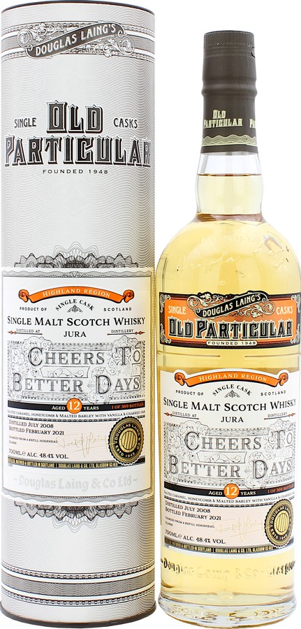 Isle of Jura 2008 DL Old Particular Cheers to better days Refill Hogshead 48.4% 700ml