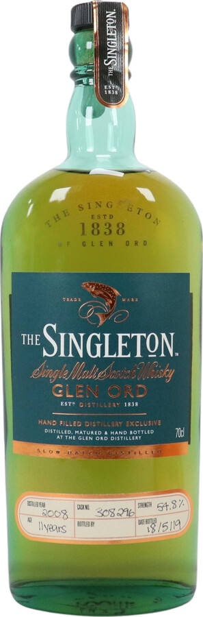 The Singleton of Glen Ord 2008 Hand Filled Distillery Exclusive 11yo Rejuvenated American Oak #308296 Highland Whisky Festival 2019 54.8% 700ml