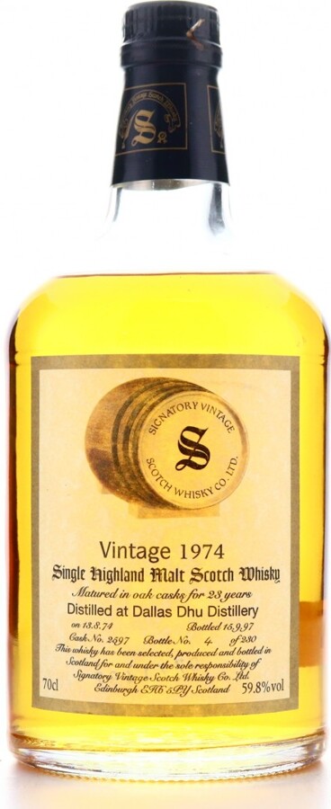 Dallas Dhu 1974 SV Vintage Collection Dumpy Oak Cask #2597 59.8% 700ml
