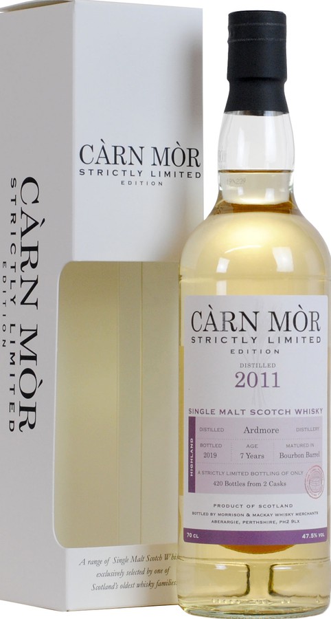 Ardmore 2011 MMcK Carn Mor Strictly Limited Edition Bourbon Barrel 47.5% 700ml