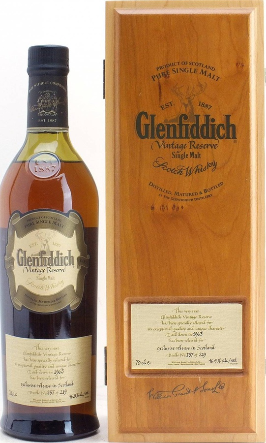 Glenfiddich 1963 Vintage Reserve American Oak Cask #12730 46.5% 700ml