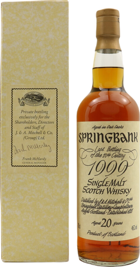 Springbank 20yo Last Bottling of the 20th Century 46% 700ml