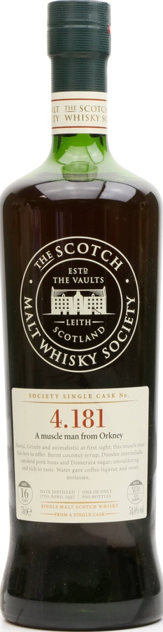 Highland Park 1997 SMWS 4.181 a muscle man from Orkney Refill Sherry Butt 54.6% 700ml