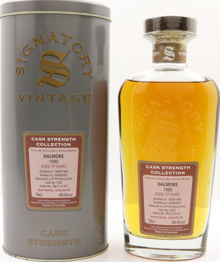 Dalmore 1990 SV Cask Strength Collection First fill Sherry Butt #7322 60.6% 700ml