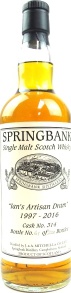 Springbank 1997 Ian's Artisan Dram Private Bottling First Fill Sherry Hogshead #314 48% 700ml