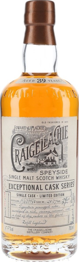 Craigellachie 1980 Exceptional Cask Series Refill bourbon cask #2037 53% 700ml