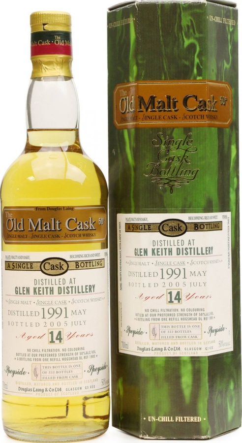 Glen Keith 1991 DL Old Malt Cask Refill Bourbon Hogshead 50% 700ml