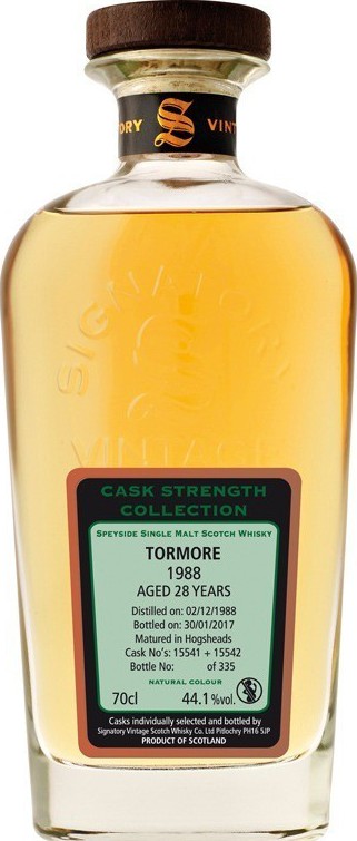 Tormore 1988 SV Cask Strength Collection Ex-Bourbon Hogsheads 15541 + 15542 44.1% 700ml