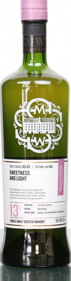 Glen Elgin 2006 SMWS 85.65 Sweetness and light Refill Ex-Bourbon Hogshead 56.9% 700ml