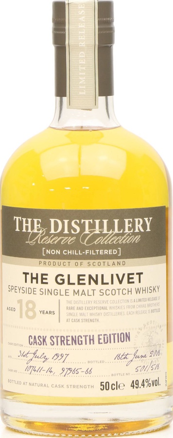Glenlivet 1997 The Distillery Reserve Collection 18yo 107411-14 & 97965-6 49.4% 500ml
