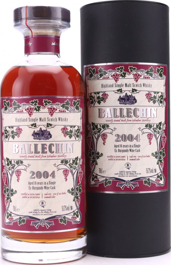 Ballechin 2004 SV The Un-Chillfiltered Collection Ex-Burgundy Wine Cask #32 LMDW 51.7% 700ml