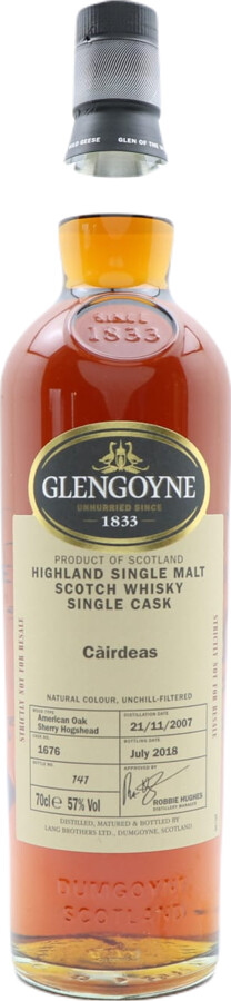 Glengoyne 2007 Cairdeas American Oak Sherry Hogshead #1676 57% 700ml
