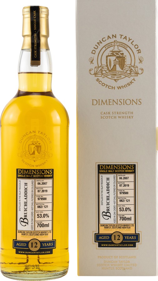 Bruichladdich 2007 DT Dimensions Oak Casks #979500 53% 700ml