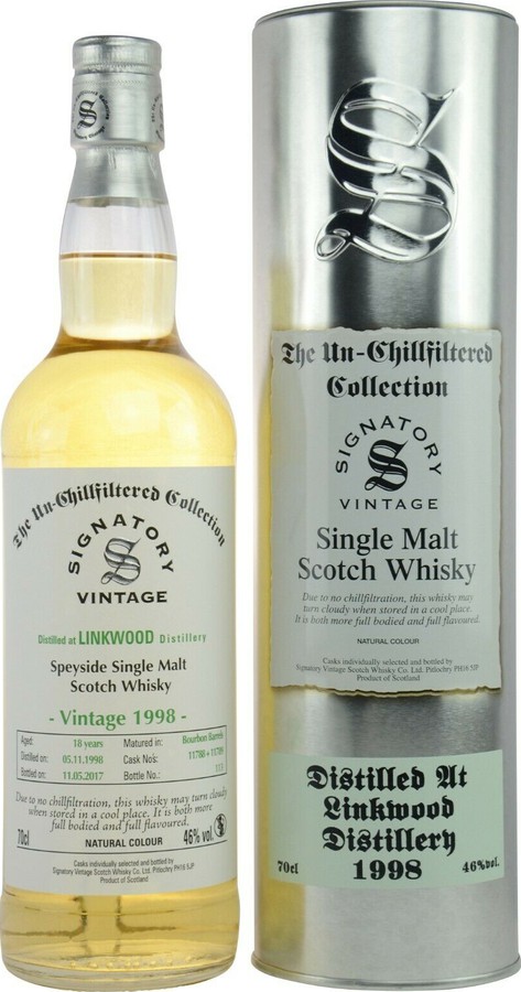 Linkwood 1998 SV The Un-Chillfiltered Collection Bourbon Barrels 11788 & 11789 46% 700ml