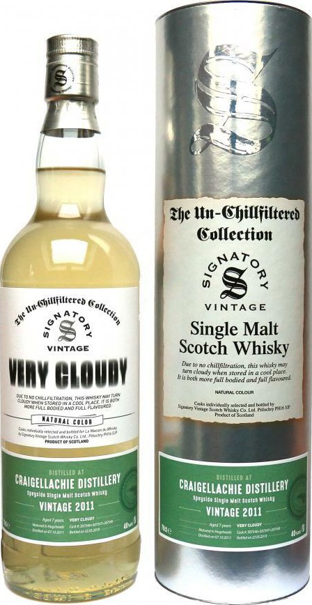 Craigellachie 2011 SV The Un-Chillfiltered Collection Very Cloudy LMDW 40% 700ml