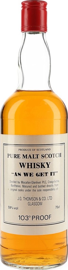 Macallan As We Get It JGT Pure Malt Scotch Whisky 103 Proof 59% 750ml