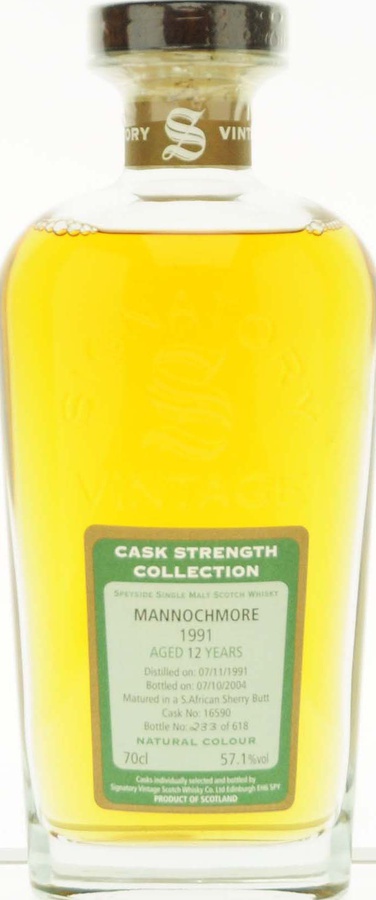 Mannochmore 1991 SV Cask Strength Collection South African Sherry Butt #16590 57.1% 700ml