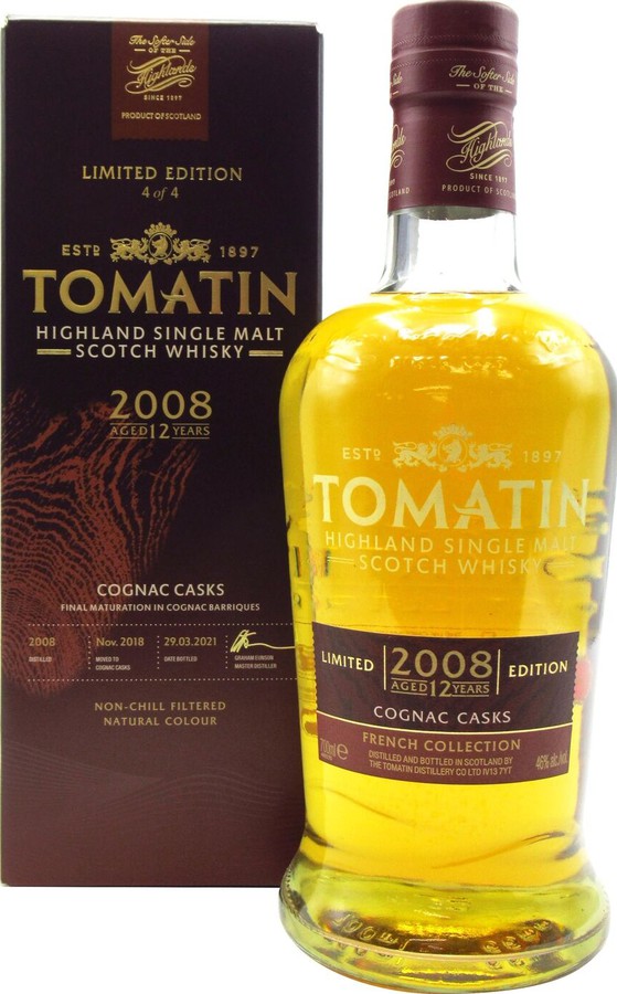 Tomatin 2008 Cognac Edition French Collection 46% 700ml