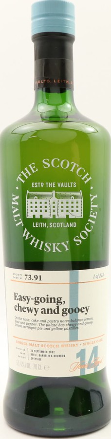 Aultmore 2002 SMWS 73.91 Easy-going chewy and gooey Refill Ex-Bourbon Barrel 55.4% 700ml