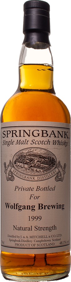 Springbank 1999 Private Bottling Wolfgang Brewing warehouse 3 8yo Fresh Bourbon Cask 48.1% 700ml