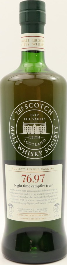 Mortlach 1995 SMWS 76.97 Night time campfire treat Refill Sherry Butt 57.2% 700ml